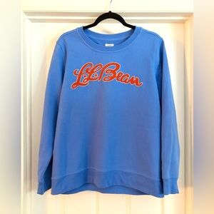 L.L.Bean Blue Logo Sweatshirt XL Petite Varsity Script
